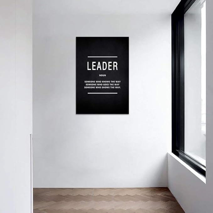 Yatsen Bridge Inspirational Wall Art Leader Noun Inspiring Painting Prints on Canvas Motivational Leadership Entrepreneur Quotes Posters Inspiration Artwork Decor for Home Office Framed (24”Wx36”H)