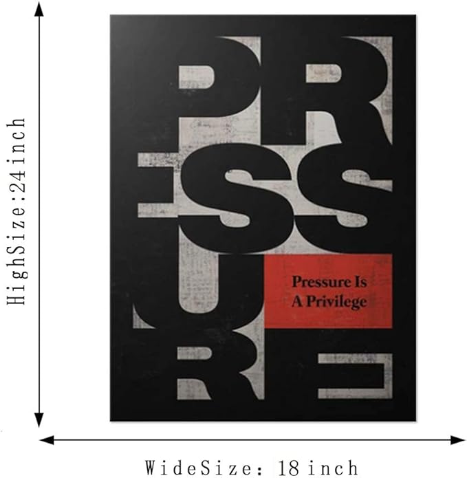 Yatsen Bridge Office Wall Art Pressure is a Privilege Inspirational Picture Motivational Quote Painting for Living Room 1 Panel Canvas Artwork Modern House Decorations Ready to Hang - 18x24 inches