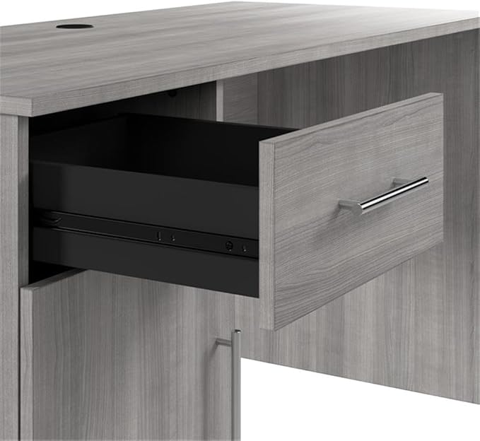 Bush Home Somerset 54W Office Desk with Drawer and Cabinet in Platinum Gray, Computer Table with Storage for Home Office Workspace