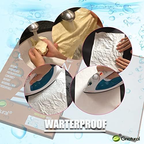 100% Cotton Premium Business Paper, 8.5x11 Inch Inkjet Laser Printing 36GSM Waterproof, 200 Sheets, White Color