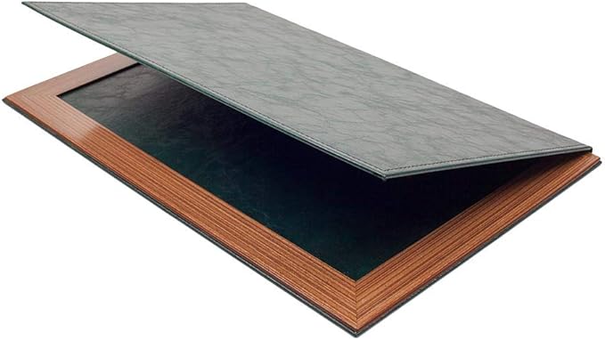 Leather Desk Set - Leather Organizer Desk Set - Walnut Wood Desk Set - Office Product - Office Desk Accessories - Home Office Accessories - Desk Supplies - Desk Accessories Set - 11 PCS (Green)