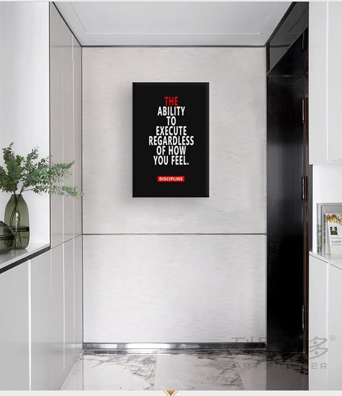 Inspirational Office Wall Art Motivational Canvas Wall Art Discipline Poster Print Wall Decor Entrepreneur Quote Paintings Picture Artwork for Living room Home Decor Ready to Hang[24''W x 36''H]
