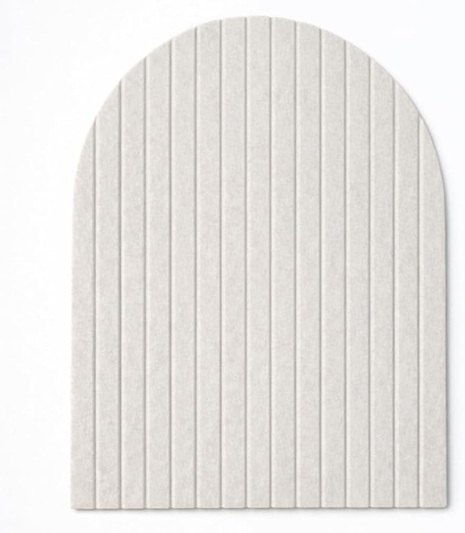 Orelle Fluted Arch Felt Bulletin Board | Foldable Peel and Stick Felt Board for Wall | Aesthetic Arch Pin Boards for Walls, Office, Vision Board, Kids Art Display | 23 x 31”| Beige