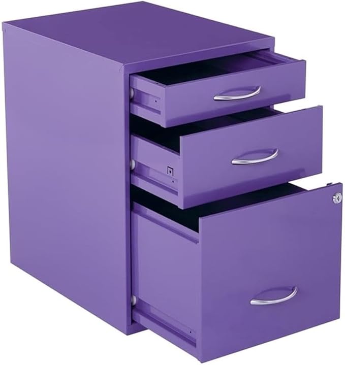 Scranton & Co 3 Drawer File Cabinet in Purple