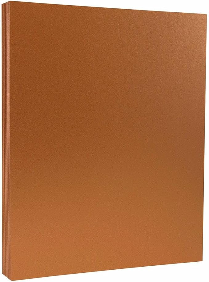 LUXPaper Custom Printed 8.5" x 11" Paper | Customizable Letterhead | Personalized Logo & Text | Letter Size | Copper Metallic | 80lb. Text | 100 Qty