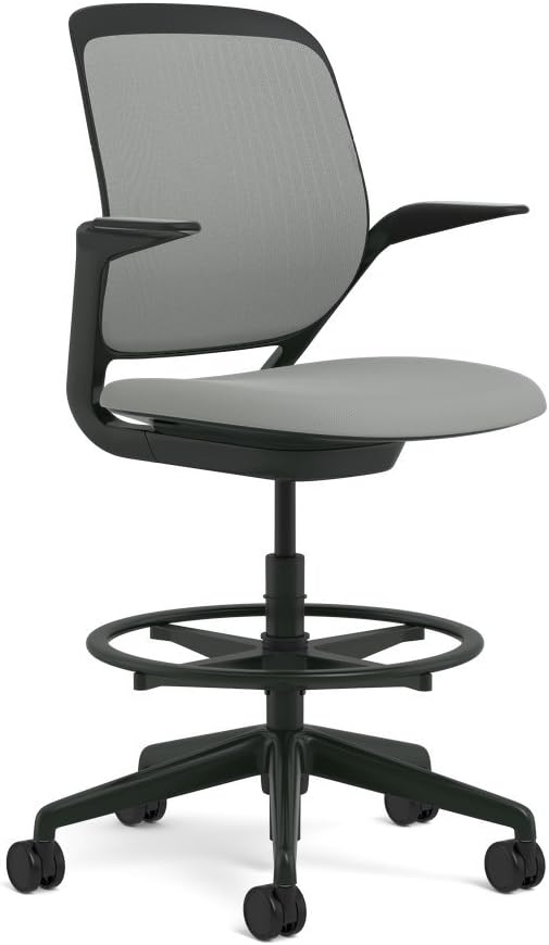Steelcase Cobi Fabric Stool, Nickel