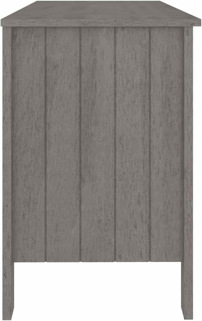 Bopdu Writing Desk Computer Desk Home Office, Writing Table Gamer Workstation Study Desk Light Gray 44.5"x19.7"x29.5" Solid Wood Pine
