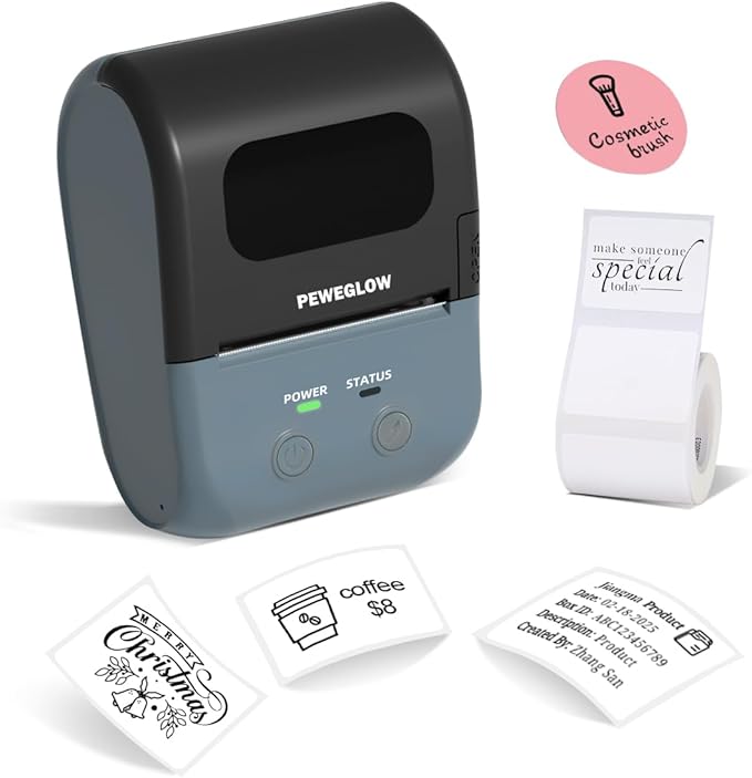 L7 Label Maker Machine with Tape, Thermal Label Printer Easy to Use for Office, Home, Business, 2 Inch Label Maker with 1 Roll of 1.97 * 1.18inch White Label Paper