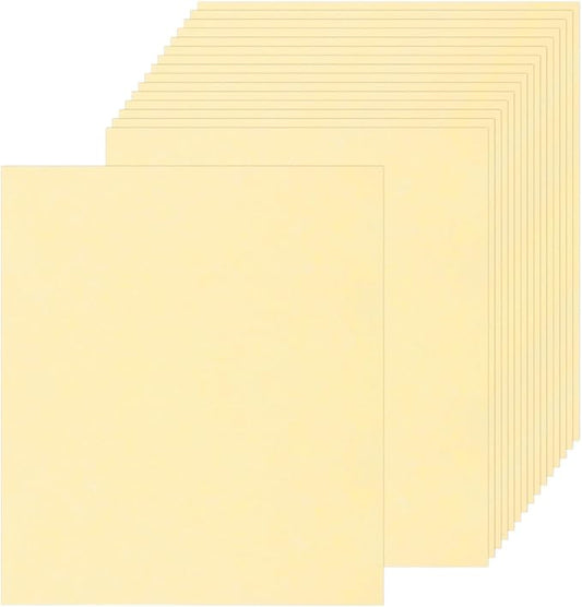 25 Sheets Parchment Paper Aged Look Stationery 200GSM Vintage Paper Sheet, [for Certificate, Invitation, Envelope] - 8.5 x 11 Inch/Grey Yellow