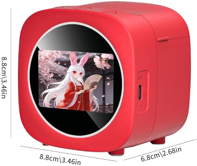 Smart AI Voice Sticker Printer Box, Mini DIY Thermal Label Printer with Display, Inkless Portable Sticker Box for Home, Office, Study & DIY Projects, Rolls Paper Included