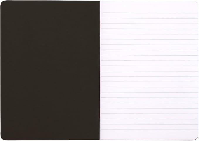 RHODIA 119189C - Black Piqué Notebook - A5 - Lined - 96 pages - White Clairefontaine paper 80 g/m - Soft, resistant and waterproof coated card cover - Classic
