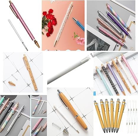 100 PCS Ballpoint Pen Refills Retractable Pen Refills 3.86" Black Ink for Sparkle Pens Bamboo Pen Refills1.0mm for Retractable Pens Wood Pens in Office School Family