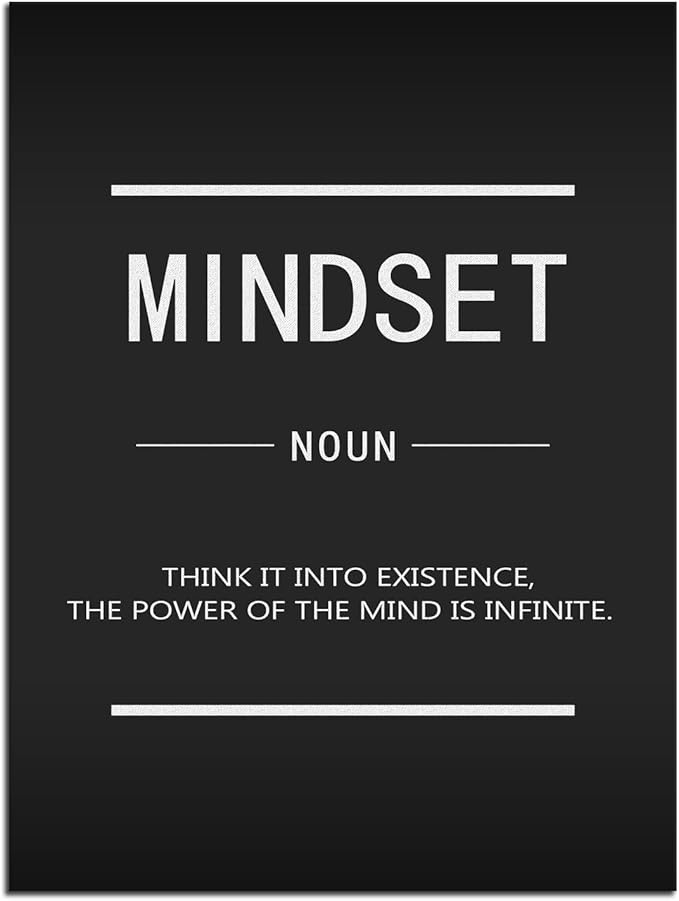 Inspirational Entrepreneur Positive Quotes Mindset Noun Painting Poster Inspiring Canvas Wall Art Print Artwork Office Decoration Company Living Room Stretch Frame Ready to Hang[18" W x 24" H]