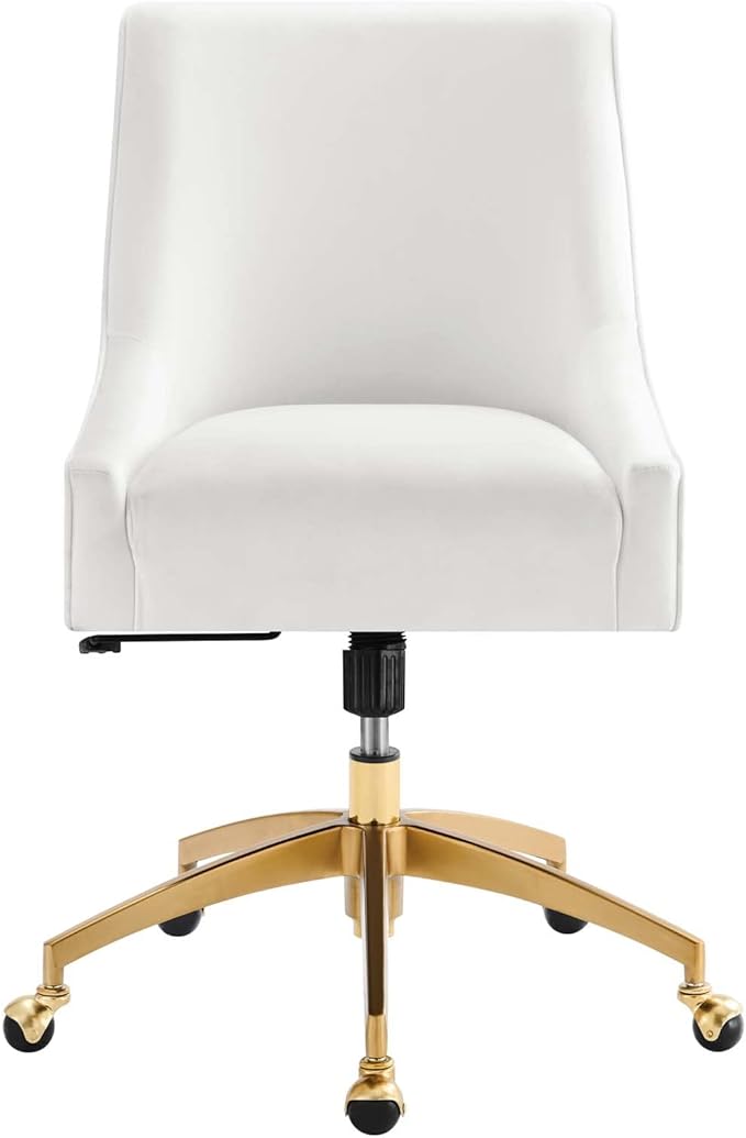 Modway EEI-5080-WHI Discern Performance Velvet Office Chair, White