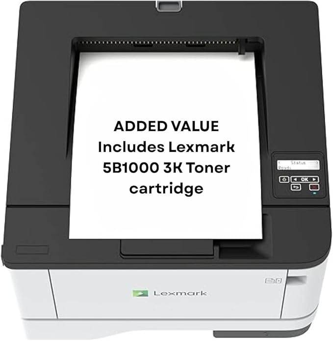 Lexmark MS331dn Black and White Laser Printer, with Ethernet & Automatic Two-Sided Printing, Office Printer (3-Series)(29S0000) Bundle with55B1000 Black 3K Yield Toner Cartridge
