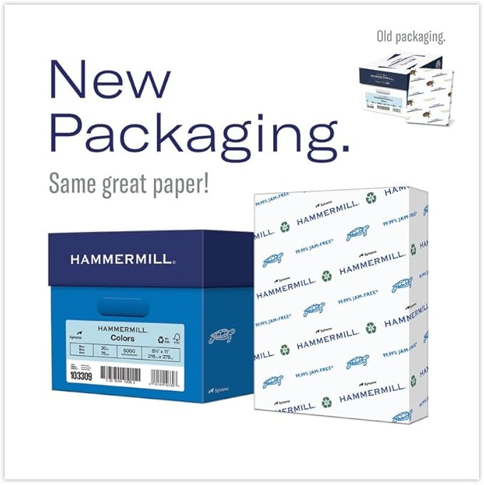Hammermill 102269CT Recycled Colored Paper, 20lb, 8 1/2 x 11, Lilac, 5,000 Sheets/Carton