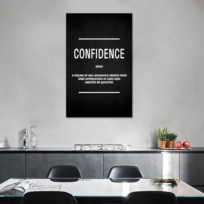 Yatsen Bridge Motivational Posters Inspirational Canvas Wall Art Confidence Noun Positive Painting Inspiring Entreoreneur Quotes Picture Prints Artwork Home Office Living Room Decor Framed (28"Wx44"H)