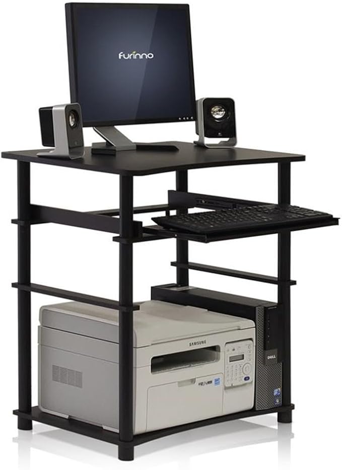 Furinno Home Computer Desk, Espresso/Black