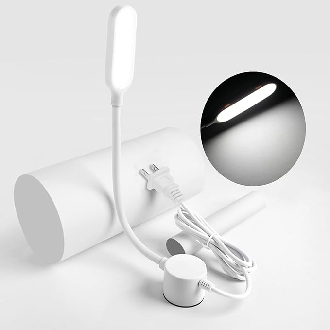 Sewing Machine Lamp Dimmable 30LEDs Light Fixture Touch Control 3 Brightness Levels Magnetic Base Flexible Bendable Tube for Sewing Machine Desks Music Stands Craft Workbenches Lathes Lamps