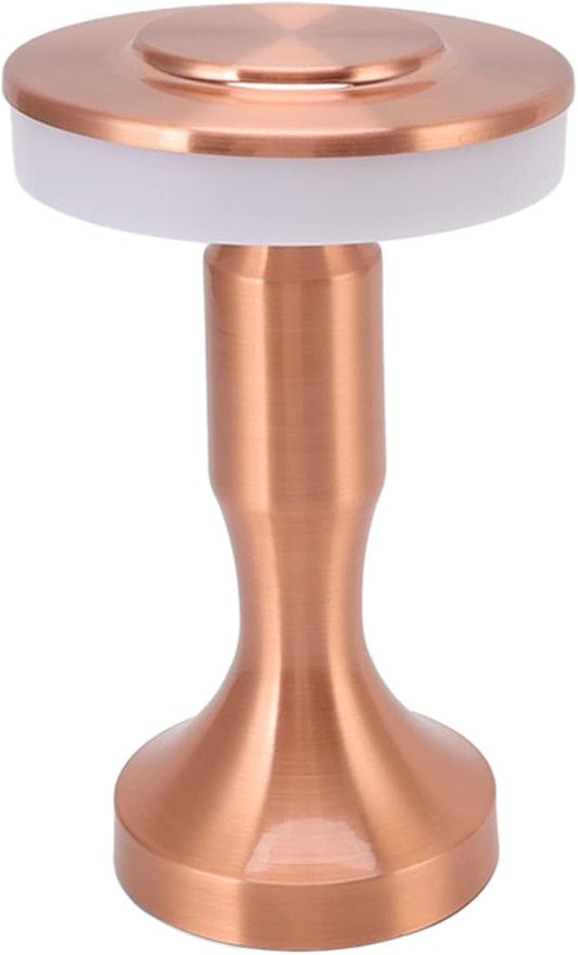 3W LED Table Lamp, 3 Color Temperatures Dimmable Rechargeable Cordless Desk Lamp, Portable Bedside Lamp with Touch Sensor for Dining Room (Copper), Locadence7ty1eqdfx0-13