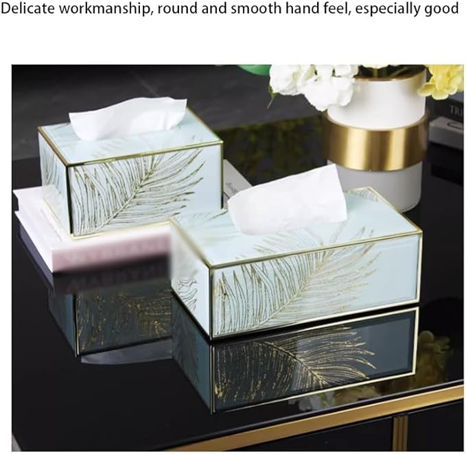 Stylish Tissue Box Waterproof Tissue Box Decorative Tissue Box and Creative Tissue Holder for Bathroom Dressers Offices Gift Bar Decor Bar Modern Tissue Box (Color : Blue, Size : Large) (White Large)