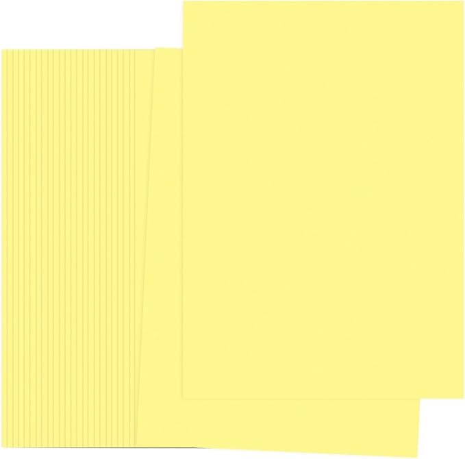 PATIKIL Light Yellow Colored Copy Paper, 50 Sheets 11.7x8.3" A4 19lb/70gsm Double Sided Colorful Print Paper Bulk Sheet DIY Craft Art Projects Supplies for Printer Origami