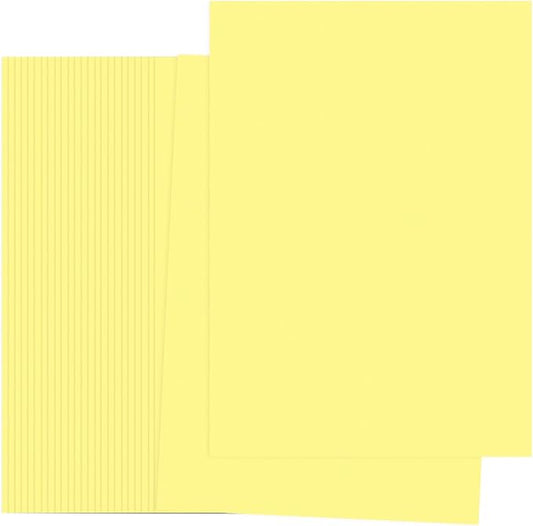 PATIKIL Light Yellow Colored Copy Paper, 50 Sheets 11.7x8.3" A4 19lb/70gsm Double Sided Colorful Print Paper Bulk Sheet DIY Craft Art Projects Supplies for Printer Origami