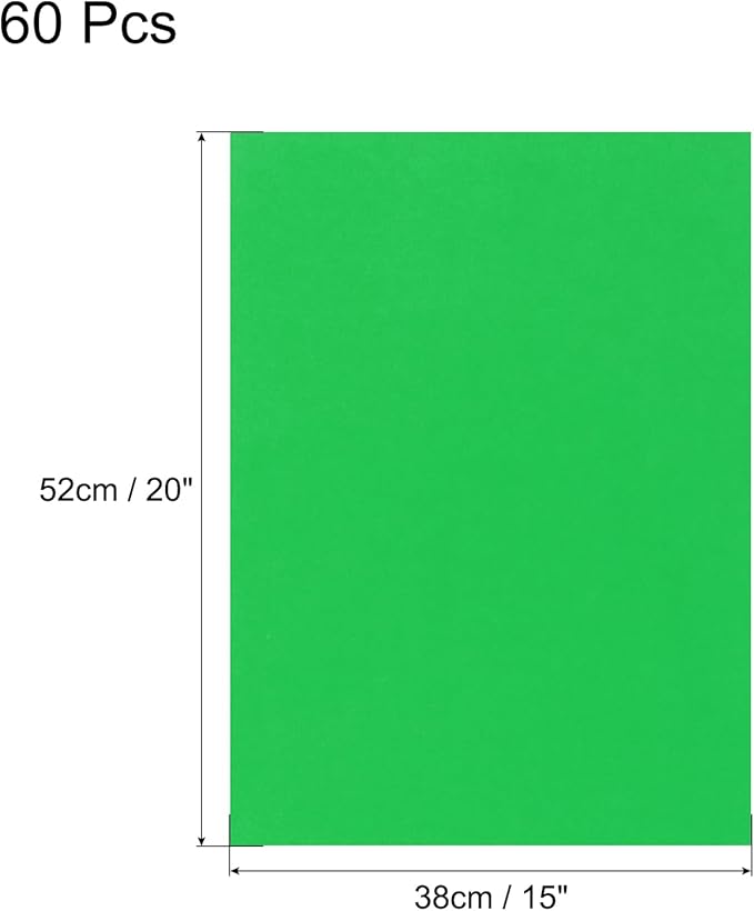MECCANIXITY 60 Sheets Dark Green Cardstock 20" x 15", 200gsm/75lb Thick Card Stock Printer Paper for Crafts, Invitations, Card Making, Scrapbooking, Drawing