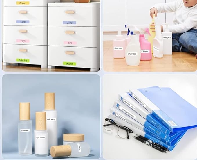 ele ELEOPTION Label Maker Machine with Tape Portable Bluetooth Label Maker Mini Sticker Printer Compatible with iOS Android for Home Office