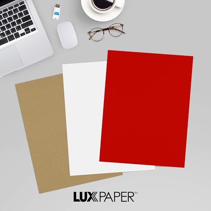 LUXPaper 8.5" x 11" Paper | Letter Size | Holiday Red | 60lb. Text | 50 Qty