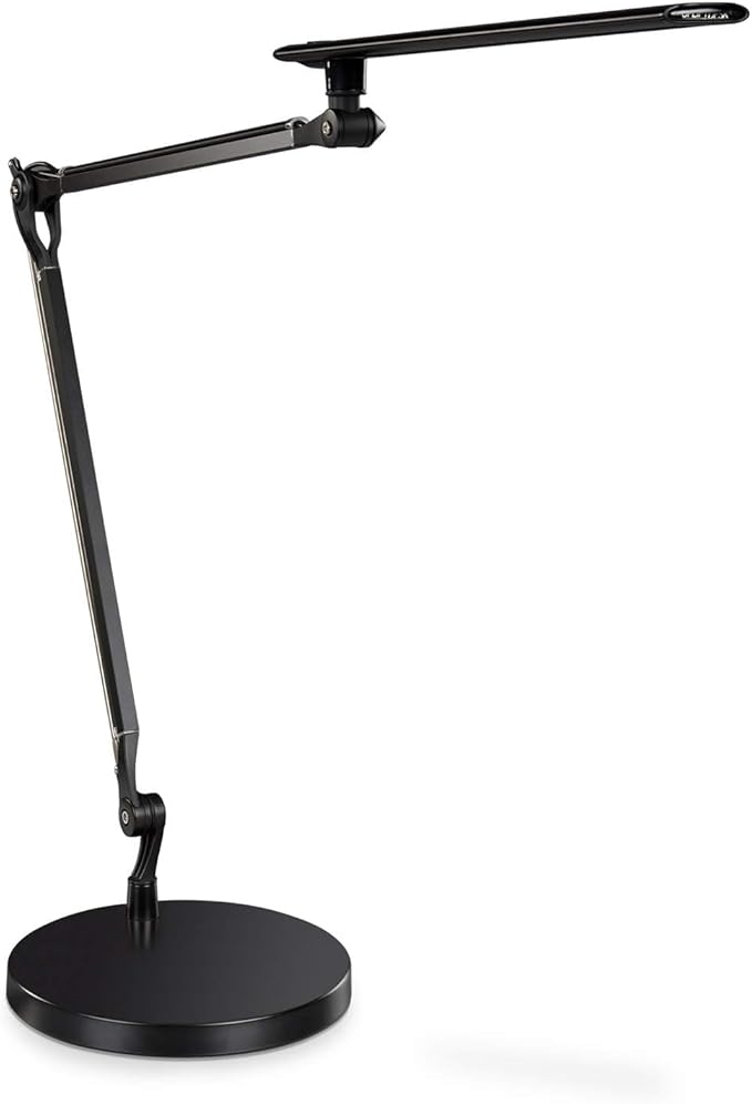 UPLIFTDESK E7 LED Desk Lamp - Adjustable 3 Color Modes, Dimmable Home Office Desk Light for Standing Desk, Dual Monitors, Aluminum Task Lamp (Black Base)
