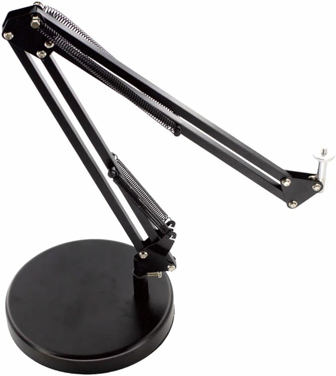 Desk Lamp Base: Round inches Mounting Stand for Desk Lamps,Magnifying Glass with Light,Mic Arm Desk Mount,Swing Arm Desk Lamp,for Home Office,Compatible for lk-1 cl-2 (Black)