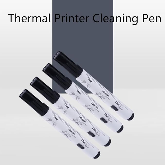 SagaSave Pack of 12 Thermal Printer Cleaning Pen Universal Thermal Printer Unclog Pens White Printhead Cleaner for Thermal Ticket Printers, Thermal Barcode Printers