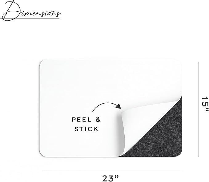 Orelle Felt Bulletin Board | 23 x 15” | Foldable Peel and Stick Felt Board for Wall | Alternative Cork Board for Office, Message Board, Kids Art Display | Charcoal