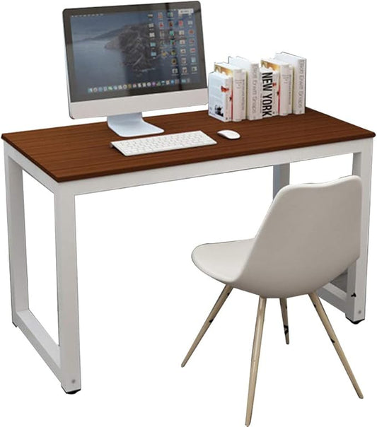 Computer Desk, 43-inch Wooden Work Desk PC Laptop Desk Game Writing Table Study Room Workstation Home Office Furniture (Teak)