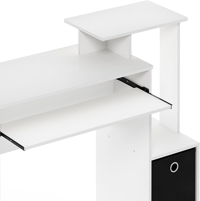 Furinno Econ Multipurpose Home Office Computer Writing Desk, White/Black