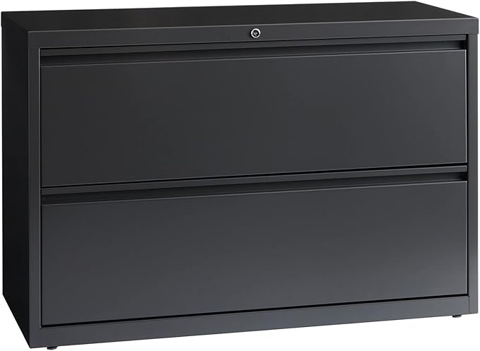 Lorell 2-Drawer Lateral File, 42 by 18-5/8 by 28-1/8-Inch, Charcoal