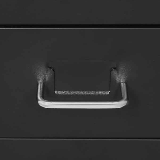 Vertical File Cabinets, 6 Tier Metal File Cabinet with Lock, Black Multi Drawer Cabinet for Home Office, Assembly Required