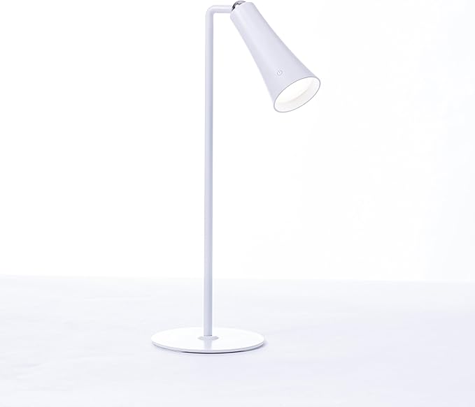 Flute Lamp - 4-in-1 Rechargeable LED Desk, Wall, Clamp Lamp & Flashlight with Magnetic Base, 4-Level Brightness, 270° Flexible Arm, USB-C Charging, Ideal for Home Office & Bedside - White