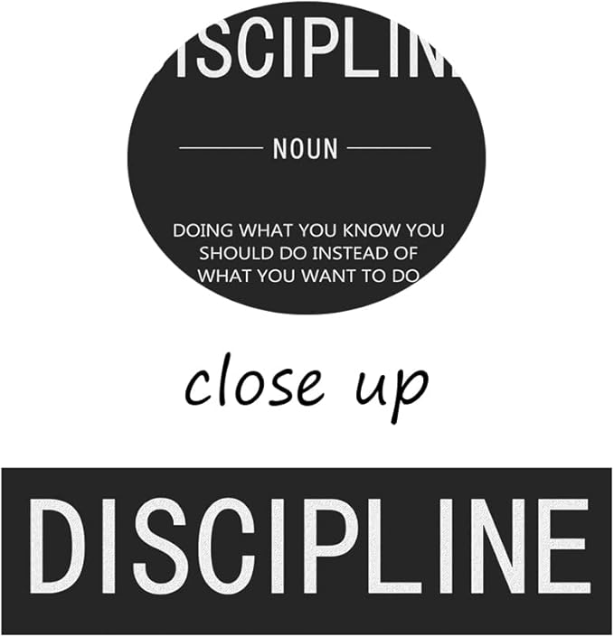 WYJZDZQ8 Inspirational Wall Art Discipline Noun Motivational Posters Modern Home Office Decor Canvas Painting Wall Art Pictures Print Artwork Stretched and Framed Ready to Hang [18" W x 24" H]
