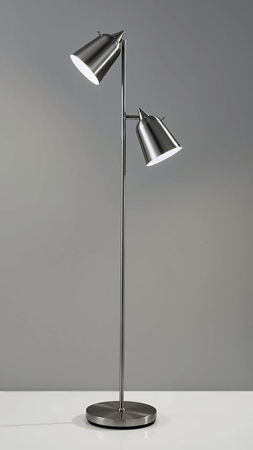 ADESSO 3237-01 Floor-Lamps, Matte Black/Antique Brass
