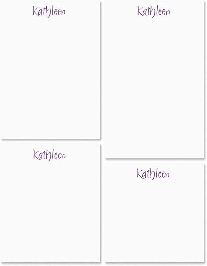 Current Elegant Personalized Notepad Set – Set of 4, 100-Sheet Pads, Multiple Sizes, 3 Ink Choices, Great for Graduations and Personalized Gifts, Printed in the USA
