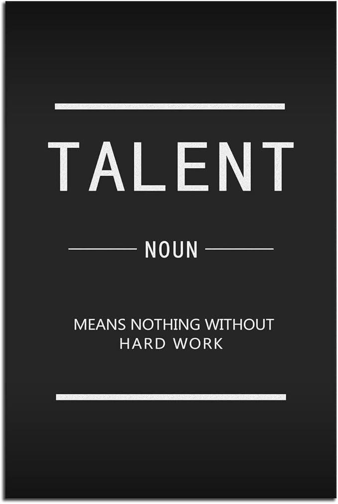 Talent Inspirational Painting Poster Canvas Wall Art Inspiring Entrepreneur Positive Quotes Picture Printing Artwork Office Classroom Living Room Wall Decoration Frame Ready to Hang[24''W x 36''H]