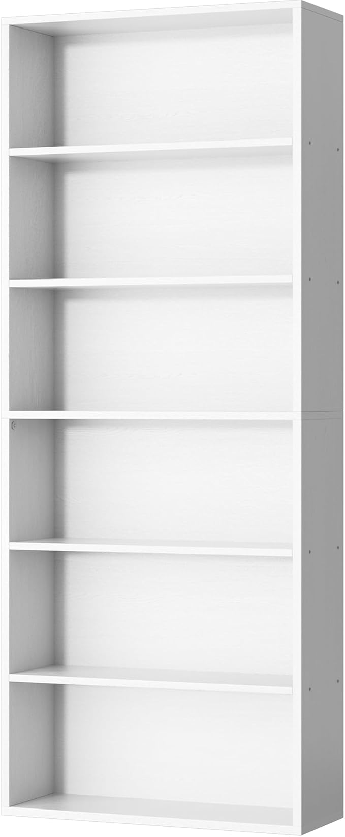 Shintenchi Bookshelf,6-Tier Open Bookcase and Bookshelves,6 Shelf Display Storage Shelves Floor Standing 70.6 inches Tall Bookcase for Home Office, Living Room (White)