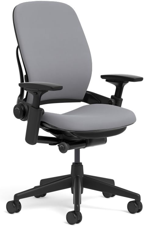 Steelcase Leap Office Chair, Black Frame and Buzz2 Grey Fabric