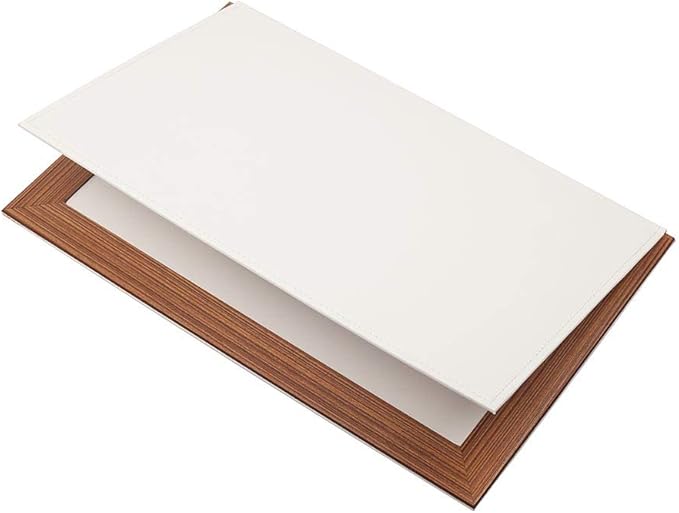 Leather Desk Set - Leather Organizer Desk Set - Walnut Wood Desk Set - Office Product - Desk Accessories Set - Office Desk Accessories - Home Office Accessories - Desk Supplies 11 PCS (White)