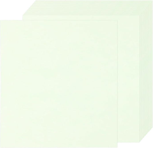 25 Sheets Parchment Paper Aged Look Stationery 200GSM Vintage Paper Sheet, [for Certificate, Invitation, Envelope] - 8.5 x 11 Inch/Light Green