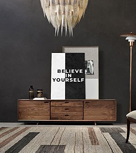 Yatsen Bridge Black and White Motivational Office Canvas Paintings with Positive Quotes Believe in Yourself Wall Art Inspirational Office Home Wall Art Work Farmed Ready to Hang-18 inch x 24 inch