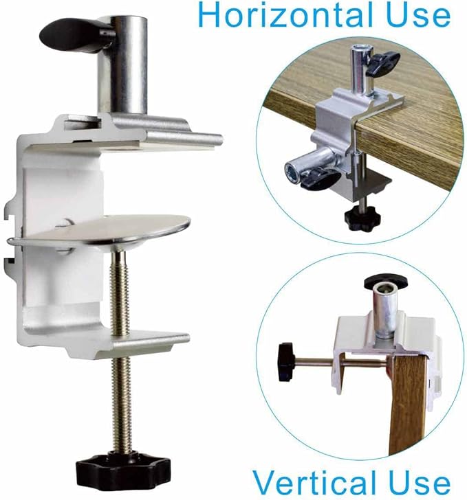 Replacement Clamp for 1/2” Base Magnifying Lamp，Desk Lamp，Magnify Lamp，Swing Arm Lamp，Phone Mount，Ipad Mount，Tablet Holder，Mic Holder (Silver)