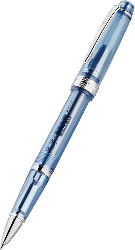 Cross Bailey Light Translucent Navy-Blue Resin Rollerball Pen - Professional Pen for Effortless Writing - Journaling, Note-Taking & More - Black Ink - Easy Handling - Includes Gift Box